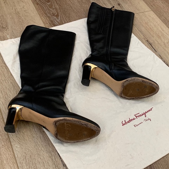 Salvatore Ferragamo boots 38 black leather - Picture 4 of 9